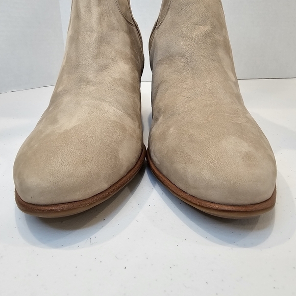 Nurture Boots Women's Size 10 Tan Leather Zip Up Ankle Boot Western Chunk Heel - Picture 7 of 15